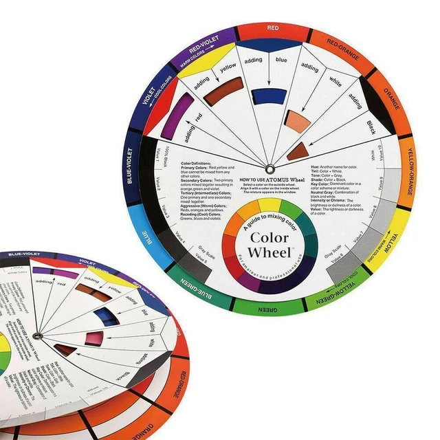 Guía de mezcla de ruedas de color portátil de 14 cm para maquillaje de tatuajes pintura S hobby -