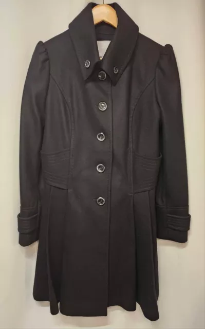 Jessica Simpson Trench Wool Coat Black  Peacoat Size L Womens