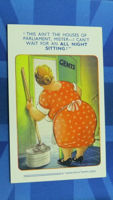 Vtg Saucy Seaside Comic Postcard Bamforth Toilet Urin