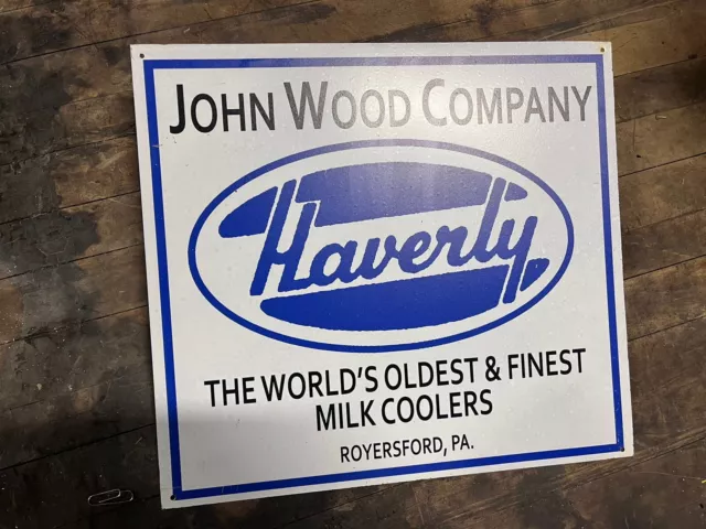 HAVERLY JOHN WOOD Sign Dairy Cow Milk Farm Vintage Can Feed Royersford ...