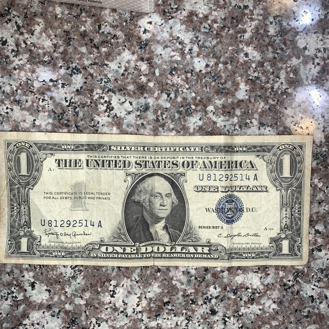 Series 1957 B US Mint $1 Dollar Silver Certificate Paper Money Note Uncirculated