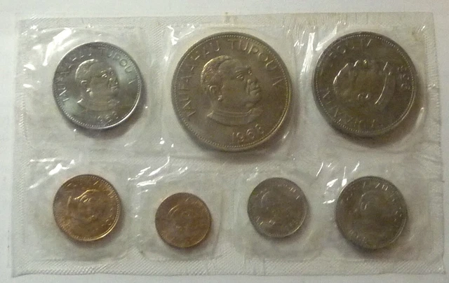1968 Tonga - Mint Bu Set (7) - King Taufa'ahau Tupou Iv - Sealed - Rare