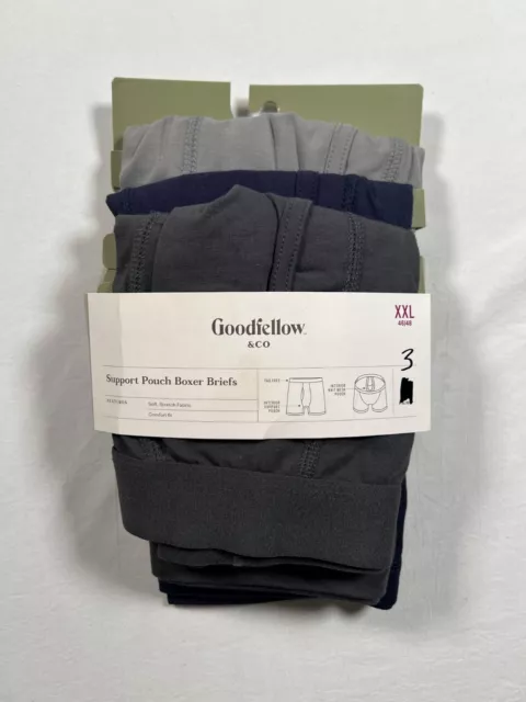 Goodfellow & Co Men's Support Pouch Boxer Briefs 3pk Black/Blue/Gray XXL