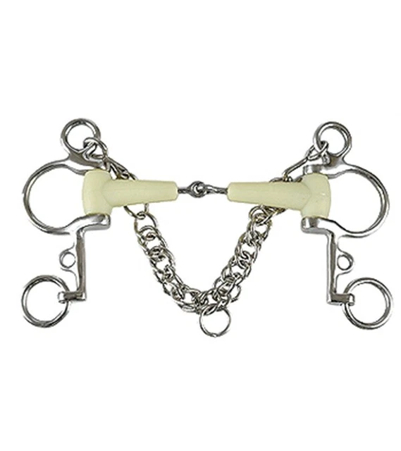 Jacks 212511P-5-1-2 Apple Pelham Bit with Stainless Steel Rings - 5.50 in.