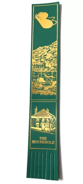 Mousehole Cornwall Leather Bookmark Mouse Green Cornish Souvenir Gifts x Him Her