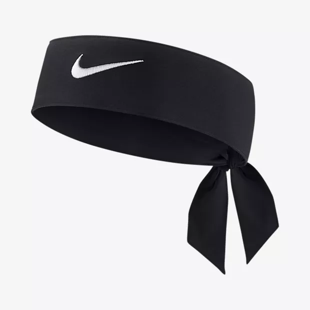 New Womens Nike Head Tie Dri Fit 2.0 Black Headband Tennis Running Basketball