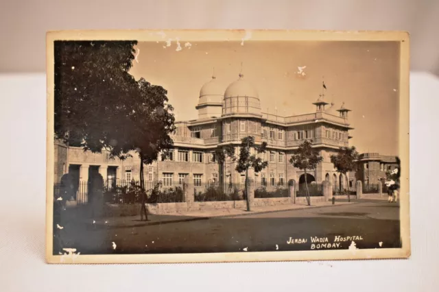 Vintage Real Agfa Jerbai Wadia Hospital Bombay Photo Topographical Postcard Old