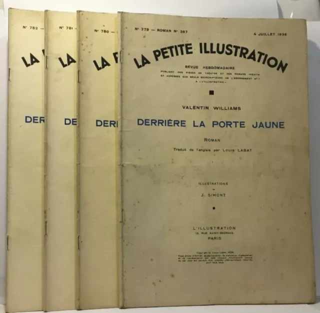 La petite illustration revue hebdomadaire - N°779 au n°782 --- 4 numéros