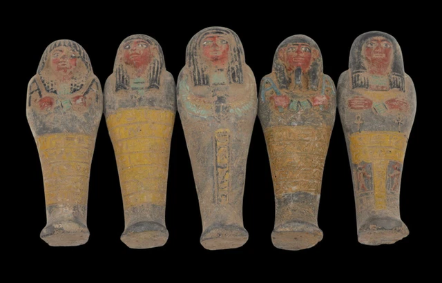 5 DE RARO FARAÓNICO ANTIGUO EGIPCIO ANTIGUO USHABTI Shabti Stone (EGYCOM)