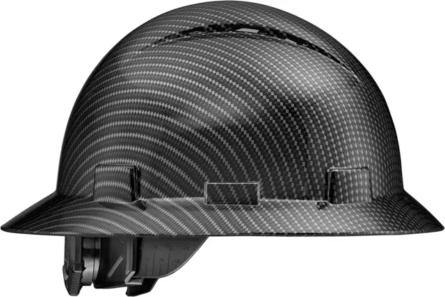 Full Brim OSHA Construction Hard Hat, Carbon Fiber Design Gloss Finish Hard Hats