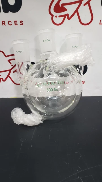 Chemglass 500mL RB 3 Neck Jacketed Flask - CG-1538-03