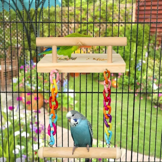 Holz Papagei Spielzeug Holz Farbe Sprung plattform Swing-Kombination  Haustier