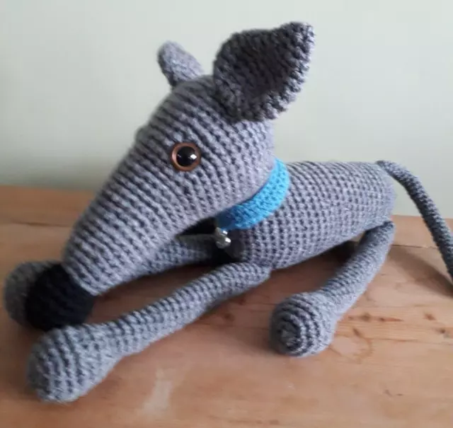 Crochet Greyhound/Whippet Dog, Quality New Handmade Amigurumi Animal, Gift