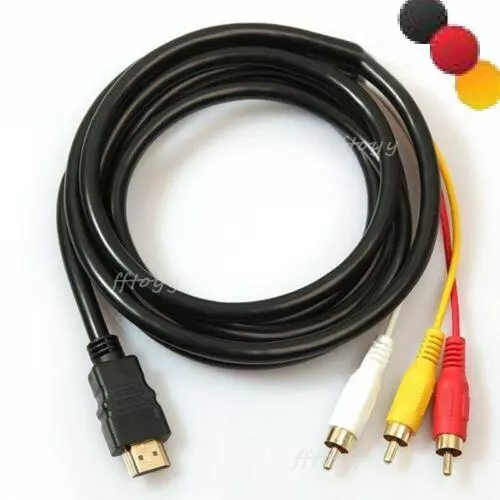 Neu HDMI zu 3RCA 1,5M Kabel Scart Audio Video AV Full HD Konverter Adapter Male