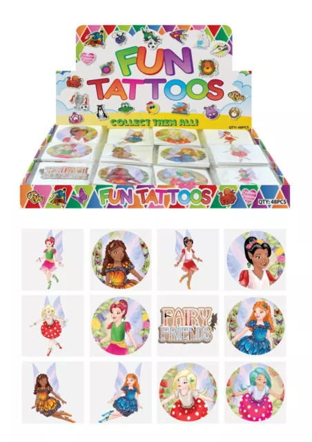 Tatuaggi temporanei bambini compleanno bottino festa filler ragazze ragazzi favori fate