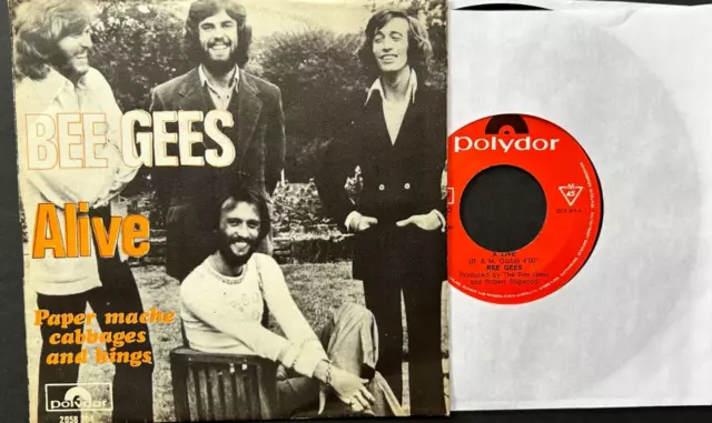 NEW 1972 7" Belgium Vinyl BEE GEES ALIVE (BARRY, ROBIN & MAURICE GIBB)