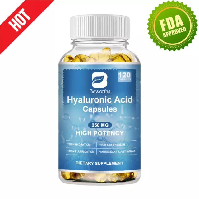 Hyaluronic Acid Capsules 250mg with Biotin  & Vitamin C For Hair & Eye Health