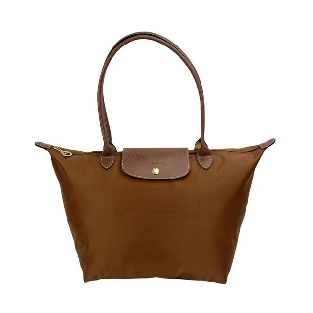 Womens For Longchamp Cognac Color Le Pliage Nyloan Tote Handbag