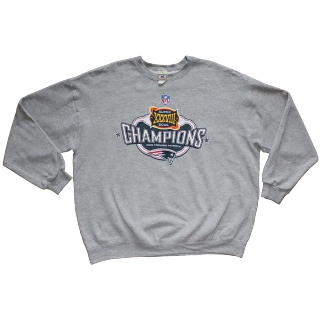Vintage Lee Heavyweight Sweatshirt Super Bowl 38 New England Patriots Jumper 2XL
