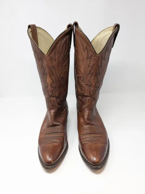 DAN POST BROWN Western Soft Calf Leather Cowboy Boots Mens Size 9 D ...