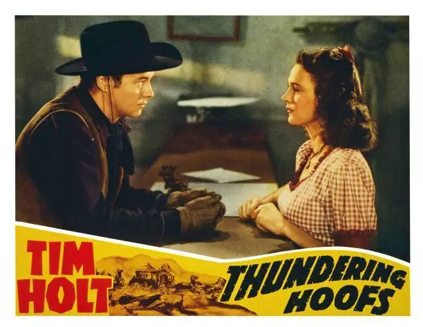 Thundering Hoofs Lobby Card Tim Holt Luana Walters 1942 Old Movie Photo