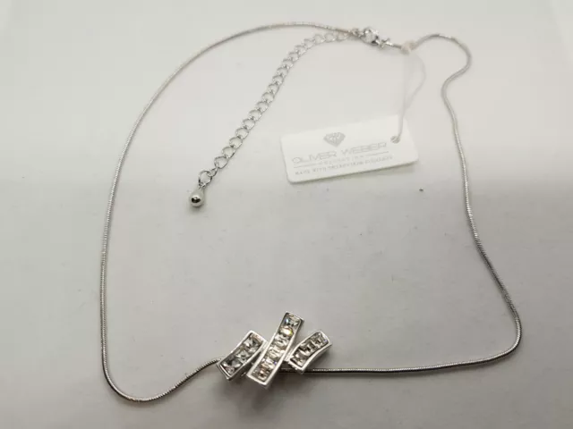 OLIVER WEBER Halskette 40cm mit weißen Steinen