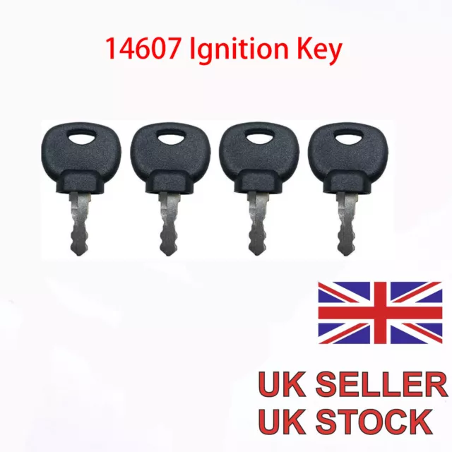 4 Pcs Keys 14607 Ignition Key Plant Applications for JCB BOBCAT BOMAG UK