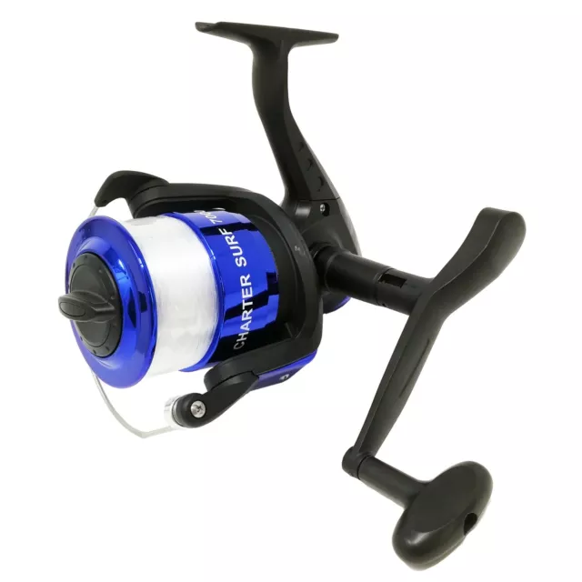 Fladen Surf Beach Reel Blue/Black Charter Fixed Spool Large 70 size with Line