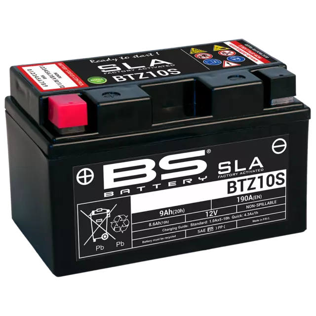 2380-compatible con YAMAHA YFM 350 RAPTOR 2WD 350 2004-2013 Bateria SLA BTZ10S (