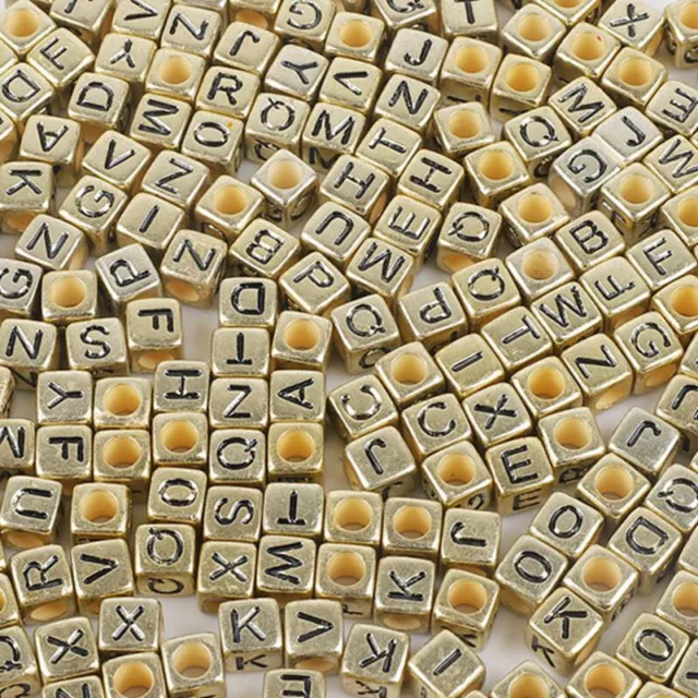 50pcs 6mm square Russian letter Acrylic Beads For Jewelry Making DIY Bracelet R0