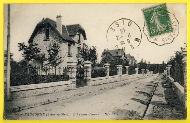 cpa RARE 95 - EAUBONNE en 1919 (Val d'Oise) L'Avenue JEANNE Pavillons Villas