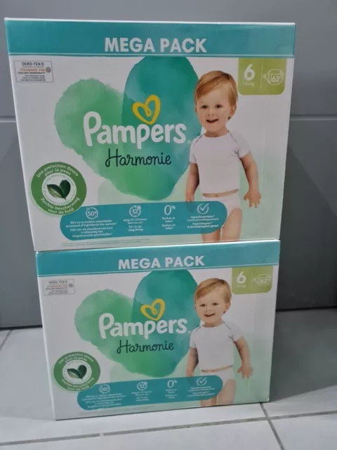 Lot 124 couches Pampers HARMONIE taille 6 (13 kg et plus)