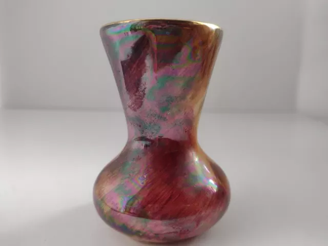 old court ware vase,small multicoloured J Fryer LTD