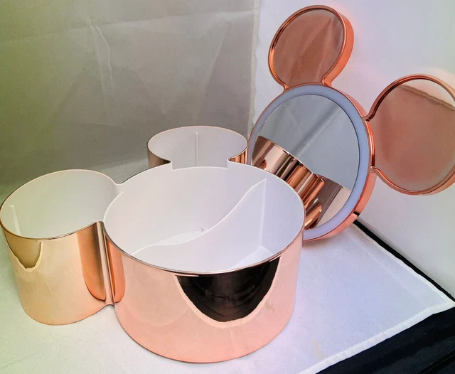 DISNEY MICKEY MOUSE Light Up Mirror Beauty Organiser Makeup Gift Box