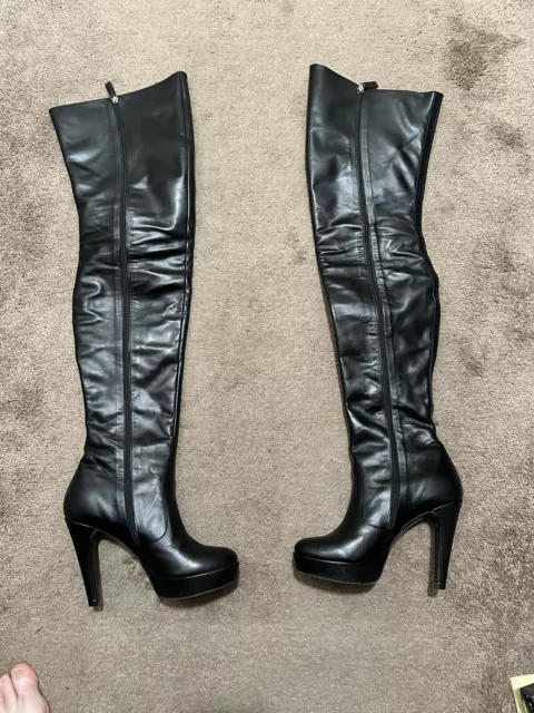 black thigh high boots size 10