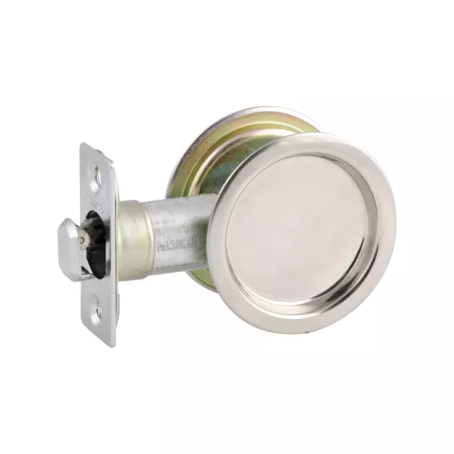 Lane Round Cavity Sliding Door Passage Lock - Polished Chrome - Model LSD1002