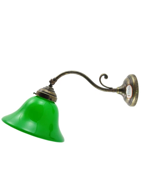 Applique ottone brunito,lampada illuminazione da parete,vetro ministeriale am22