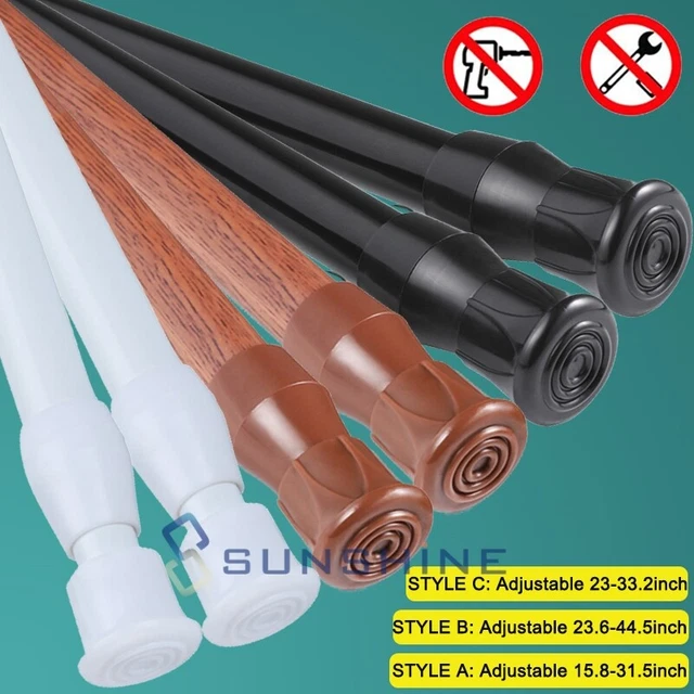 Spring Tension Curtain Rod Load Expandable Curtain Pole Heavy-Duty Steel 15"-44"