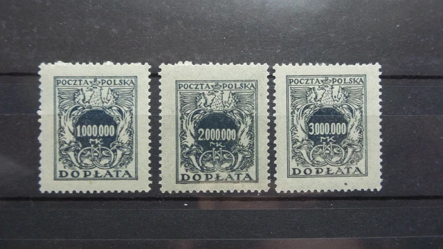 Polen 1924 / Kat. Fischer Nr. D 62 – D 64Postfrisch / MNH (**)