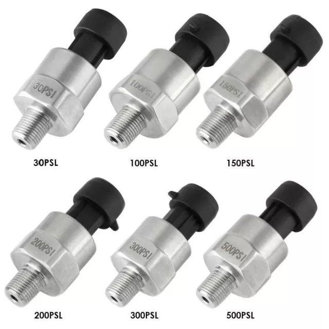 Water Oil Fuel Pressure Transducer Sender Sensor 30-500PSI With Connector NPT1/8