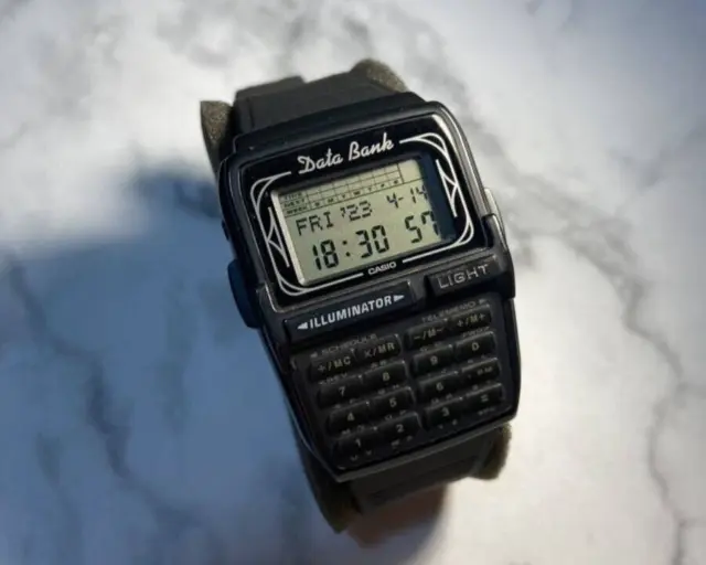 CASIO DATA BANK DBC-63 ELECTRIC COTTAGE collab Limited Black watch 90s Rare