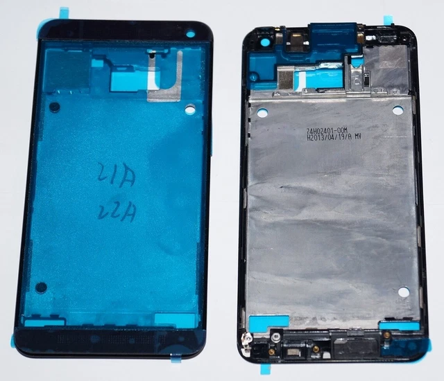Htc One M7 801c 801e 801n 801s Antérieur Boîtier Déco. Étui Coque Avant Noir