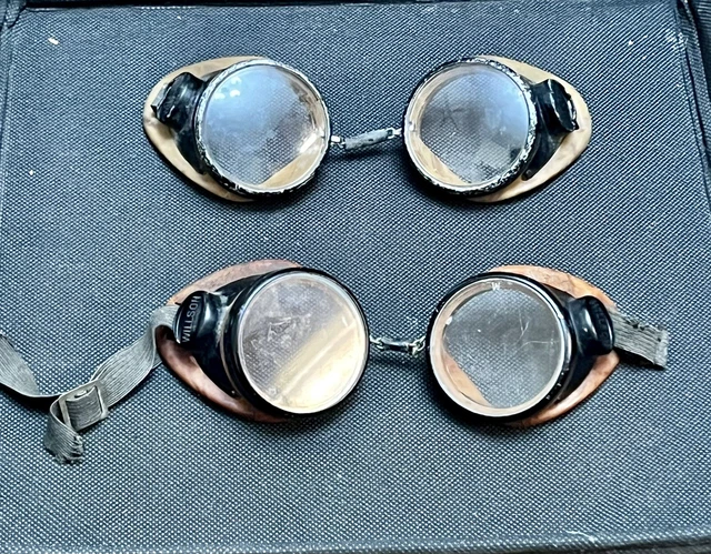 2 Vintage Willson Safety Glasses aviator Goggles Sunglasses Steampunk Motorcycle