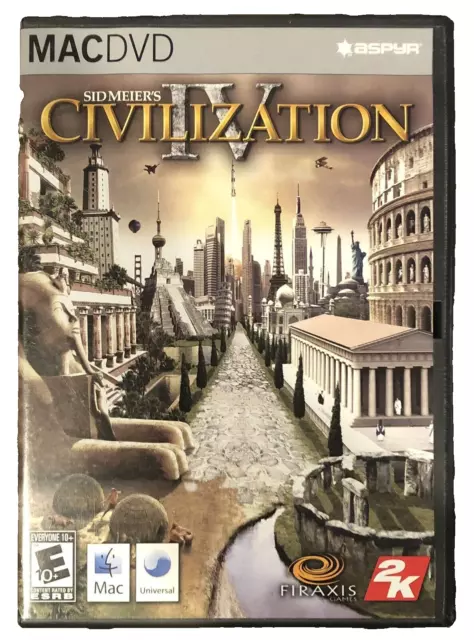 Sid Meier's Civilization IV (MAC DVD, 2006) ASPYR Firaxis Games 2K Pre-Owned