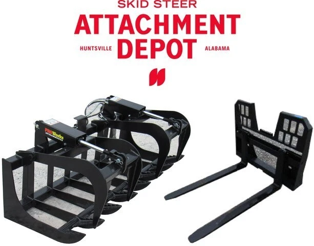 66" Root Grapple Bucket and 48"Long Walk Through Pallet Forks Combo Quick Attach 66" Root Grapple Bucket and 48"Long Walk Through Pallet Forks Combo Quick Attach