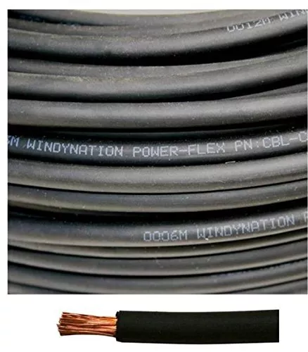 4 Gauge 4 AWG 30 Feet Black Welding Battery Pure Copper Flexible Cable Wire -...