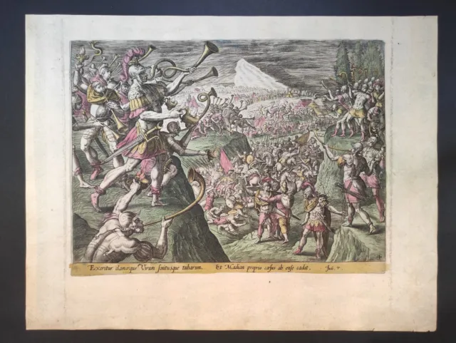Gideon raids the Midianites, Maerten de Vos, Stampa 1585