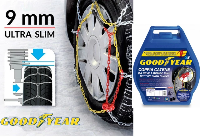 Catene Da Neve 9mm Per Gomme 225/55 R18 - Omologate ONorm 5117, Con Tensionamento Manuale