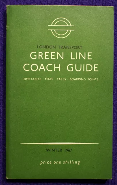 London Transport Green Line Coach Bus Timetable Map Fares Winter 1967 Lewis