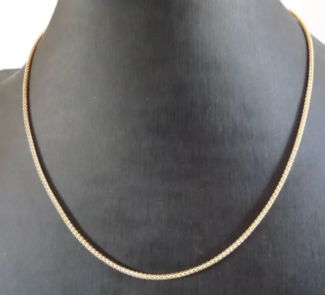 Collar Tubular Ligero de Oro Macizo 18K Cadena Vintage Años '80 Mujer